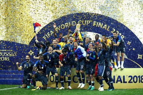 FRANCE - WORLD CHAMPIONS!! France 4 Croatia 2: Antoine Griezmann, Paul Pogba and Kylian Mbappe inspire French to crushing World Cup final win in incident-packed classic France Fifa, Word Cup, Men's Soccer Teams, France Football, World Cup Champions, Champions Of The World, World Cup Winners, Paul Pogba, Antoine Griezmann