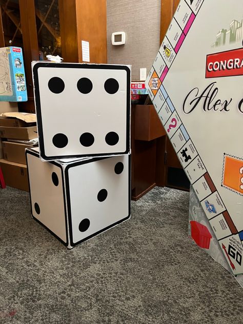 Monopoly Office Decor, Monopoly Decorations Themed Parties, Monopoly Christmas Tree, Monopoly Birthday Party Ideas, Monopoly Photoshoot, Monopoly Hallway Decorations, Monopoly Themed Party Decor, Monopoly Trunk Or Treat, Monopoly Party Ideas