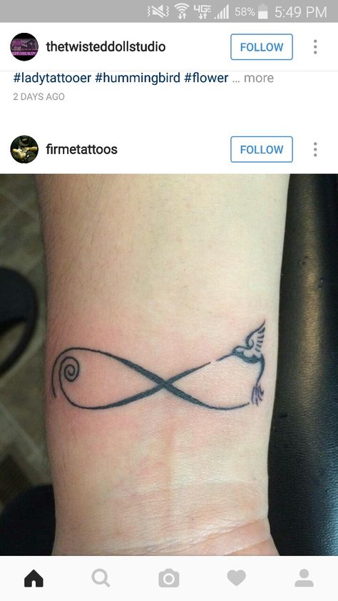 Hummingbird Infinity Sign, Hummingbird Tattoo, Infinity Tattoo, Tatting, Tattoo Ideas, My Style, Tattoos, Travel