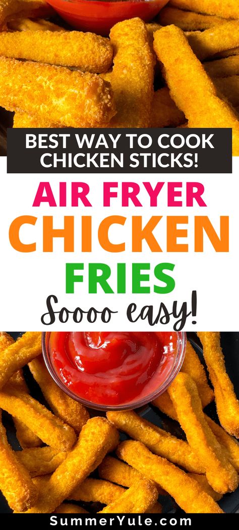 Air fryer chicken fries are the ultimate time-saving hack for a snack or quick dinner favorite. Simply grab your favorite brand of frozen chicken sticks—like Tyson Anytizers, Kidfresh, Weaver Chicken Tenders, or any you love—pop them in the air fryer, cook them to crispy perfection, and serve with your go-to dipping sauce. It’s that easy! Chicken Fries In The Air Fryer, Aldi Chicken, Chicken Sticks, Chicken Fries, Chicken On A Stick, Ways To Cook Chicken, Love Pop, Best Air Fryers, Air Fryer Healthy