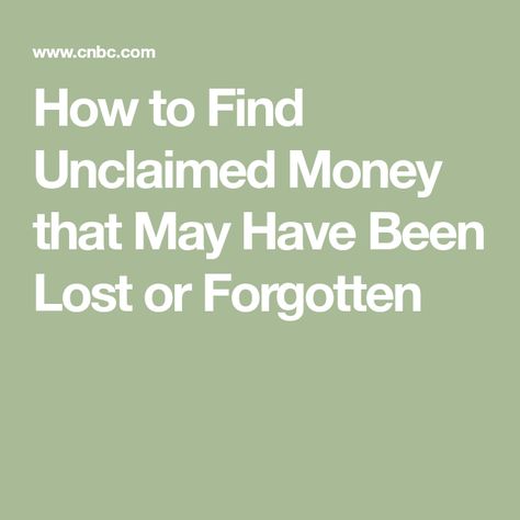 How to Find Unclaimed Money that May Have Been Lost or Forgotten Changing Your Last Name, Unclaimed Money, Chase Sapphire Preferred, Chase Sapphire, Treasury Bonds, Budget Ideas, Travel Credit Cards, Find Money, Tax Refund