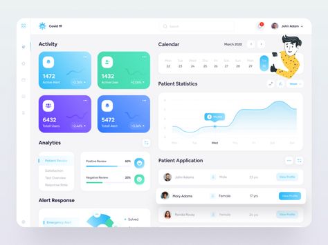 Dashboard App, Ui Design Dashboard, Medical App, Directory Design, Ui Design Website, Dashboard Ui, App Design Inspiration, Health App, Dashboard Design