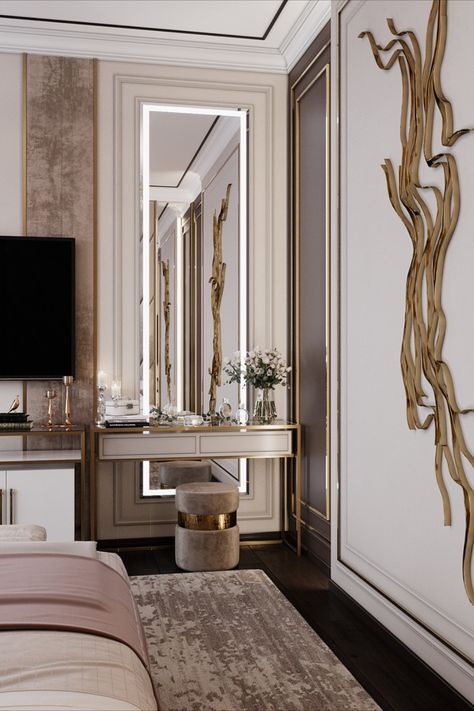 Dressing Table Ideas, Modern Dressing Table Designs, Modern Dressing Table, Dressing Table Decor, Luxurious Interior Design, Bedroom Interior Design Luxury, Dressing Table Design, Bedroom Dressing Table, Wardrobe Interior Design