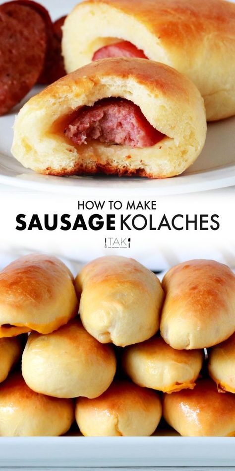 Kolache Dough, Sausage Kolache Recipe, Sandwich Spreads, Kolache Recipe, Kolaches Recipe, Yeast Dough, Czech Recipes, Sausage Rolls, Breakfast Brunch Recipes