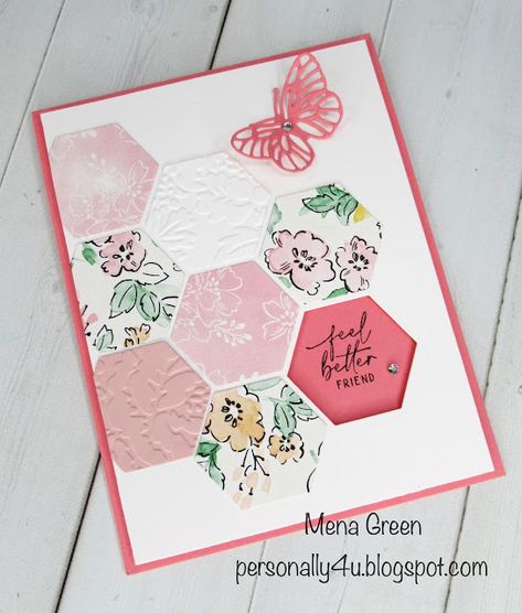 Personally Yours: Stampin' Up! Summer-Themed Card Swaps Hexagon Cards, Stampin Up Card, Beautiful Shapes, 21st Birthday Cards, Hello Cards, Shaped Cards, Class Projects, Card Kits, Punch Cards