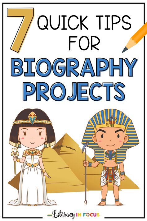 Biography Project Ideas, Biography Project Elementary, Biography Design, Library Lessons Elementary, Biography Template, Language Arts Lesson Plans, Biography Projects, Middle School Projects, Biography Project