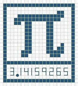 Crochet Math Patterns, Math Pixel Art, Math Crochet, Pi Day Posters Ideas, Math Cross Stitch Patterns, Pi Day Drawings, Pi Math Art, Happy Pi Day, Math Patterns