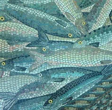 Fish Mosaic, Carpe Koi, Mosaic Design, Canary Wharf, Leo Valdez, 영감을 주는 캐릭터, The Fish, Mosaic Tile, Mosaic Art