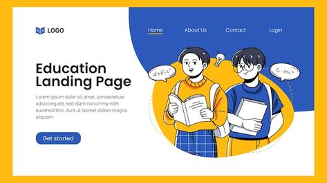 Education concept happy students studyin... | Premium Vector #Freepik #vector #education-landing-page #school-landing-page #education #school-website Website Design Inspiration Layout, Happy Students, Business Card Design Creative, Creative Web Design, School Website, Education School, School Management, Landing Page Template, Distressed Texture