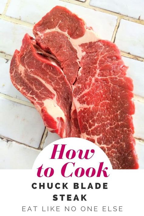 Learn how to cook this cheap cut of steak. Chuck Blade is a great steak to use for making shredded beef tacos  #taco #chuck #beef #steaks Chunk Steak Recipes, Chuck Steak Tacos Recipes, Beef Blade Steak Recipes, How To Cook Chuck Steak, Beef Chuck Blade Roast Recipes, Chuck Shoulder Steak Recipes, Chuck Steak Tacos, Blade Steak Recipes, Beef Chuck Steak Recipes