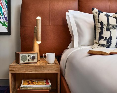 Spalted maple isn’t just for big projects—it’s perfect for smaller, standout pieces too! 
Check out this beautiful side table in a hotel room, proving that even the smallest touches of spalted maple can make a bold statement in any space.

#SpaltedMaple #VermontWildwoods #InteriorDesign #HotelRoomDesign