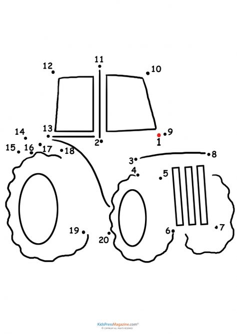 Parents everywhere know that KidsPressMagazine is the place to go for quality printables! Our dot to dot games for kids are Tractor Crafts, School Farm, Farm Lessons, Tractor Coloring Pages, Dot To Dot Printables, Transportation Activities, Farm Unit, Dots Game, Farm Preschool