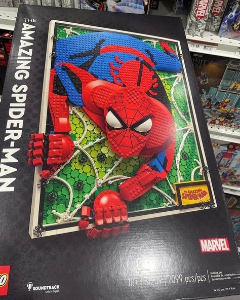 We haven't been posting rumors on the site for a while, but this one is kind-of cool. LEGO's Art line has been pretty decent so far with various themes among the 13 released sets. From Batman to the Rolling Stones and Marilyn Monroe we've seen some interesting takes. This new set brings The Amazing Spider-Man into the mix and breaks out of the frame with some 3D elements. #31209 #legoart #legomarvel #spiderman Lego Sets Marvel, Spiderman Lego Set, Spider-man Lego, Amazing Spiderman Art, Cool Lego Sets, Lego Spider Man, Spider Man Art, Marvel 2099, Best Lego Sets