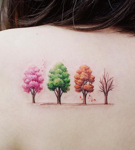 61 Stunning Back Tattoos For Women with Meaning - Our Mindful Life Seasons Tattoo, Anklet Tattoo, Back Tattoos For Women, Bonsai Tree Tattoos, Tree Branch Tattoo, Willow Tree Tattoos, Our Mindful Life, Upper Back Tattoos, Tree Tattoos