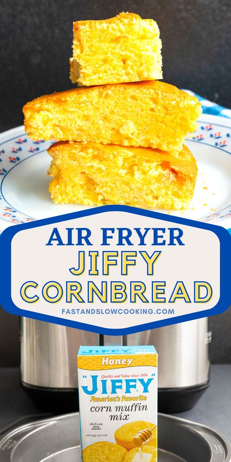 Jiffy Cornbread Recipes Air Fryer, Ninja Foodi Cornbread, Jiffy Corn Muffins In Air Fryer, Cornbread In Airfryer, Instant Pot Jiffy Cornbread, Air Fryer Jiffy Cornbread, How To Make Corn Bread In The Air Fryer, Cornbread Air Fryer Recipe, Air Fryer Cornbread Muffins