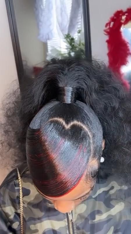 Heart Swoop, Barbie Ponytail, Slick Ponytail, Hype Hair, Slicked Back Ponytail, Girl Hair Colors, Sleek Ponytail Hairstyles, Birthday Hairstyles, Black Ponytail Hairstyles