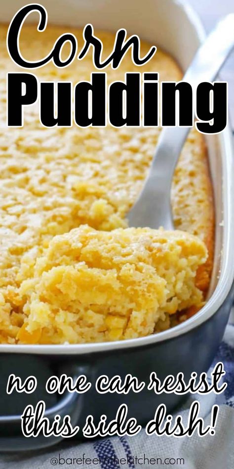 Corn Pudding - made without the pudding mix! Cream Corn Pudding Recipe, Cornbread Mix Recipes, Corn Boil, Corn Casseroles, Baked Casseroles, Corn Pudding Casserole, Cornbread Pudding, Sweet Corn Pudding, Vegetable Casseroles