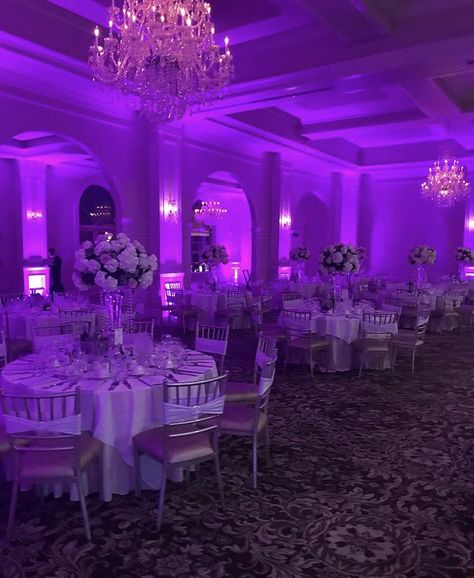 Quince Venue Ideas Lavender, Venue For Sweet 16, Quinceanera Hall Set Up, Global Gala Sweet 16, Banquet Party Ideas, Quinceanera Venues Purple, Purple Quinceanera Venue Ideas, Purple Quince Venue Ideas, Sweet 16 Venues Purple