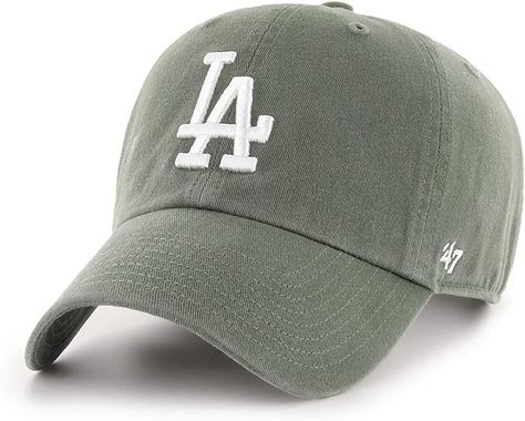 '47 Los Angeles LA Dodgers Clean Up Adjustable Hat - Moss Green/White, Unisex, Adult - MLB Baseba... | Amazon (US) Silly Hats, Boot Cut Leggings, Team Gear, Mlb Teams, Strapback Hats, Green Hats, 47 Brand, Los Angeles Dodgers, Mlb Baseball