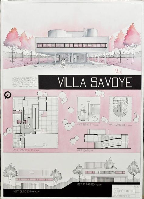 Kaufmann House, Berlin Architecture, Villa Savoye, Le Corbusier Architecture, Architecture Antique, Presentation Board Design, Architecture Presentation Board, Architecture Panel, Plans Architecture