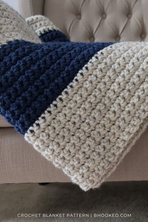 Easy Double Crochet Blanket Patterns, Easy Throw Blanket Crochet, Single Crochet Afghan, Single And Double Crochet Blanket, Quick And Easy Afghan Crochet Patterns, Easy Crocheted Throw Blanket, Afgan Pattern Crochet, Single Stitch Crochet Blanket Free Pattern, Double Crochet Afghan Pattern