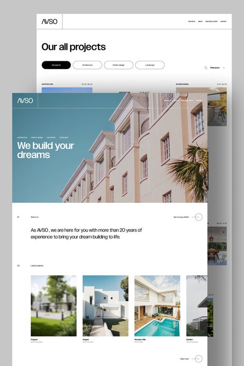 Avso, which is essentially an architectural firm, provides services in real estate and many other areas. As Bespired Studio, we present the brand identity and website we created for Avso to your liking. Layout Site, Hotel Website Design, Real Estate Website Design, Luxury Website, Squarespace Web Design, Real Estate Site, Architectural Firm, Real Estates Design, Web Design Graphic