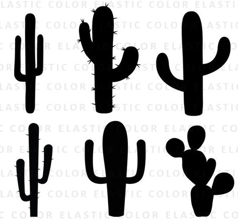 Cactus Silhouette, Stencils For Kids, Cactus Svg, Cactus Png, Cactus Clipart, How To Make Stencils, Silhouette Stencil, Cactus Design, Cricut Files