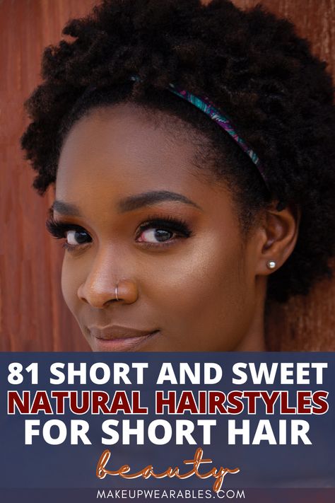 Effortless and Clearly Natural Hairstyles for Short Hair Natural Hairstyles For Short Afro Hair, Short Type 4 Natural Hair, Hairstyles For Short Curly 4c Hair, No Weave Natural Hairstyles, Natural Hair Transitioning Hairstyles, Styles For Short 4c Natural Hair, Tiny Afro Hairstyles Natural Hair, 4c Natural Short Hairstyles, Cornrows With Afro Puff