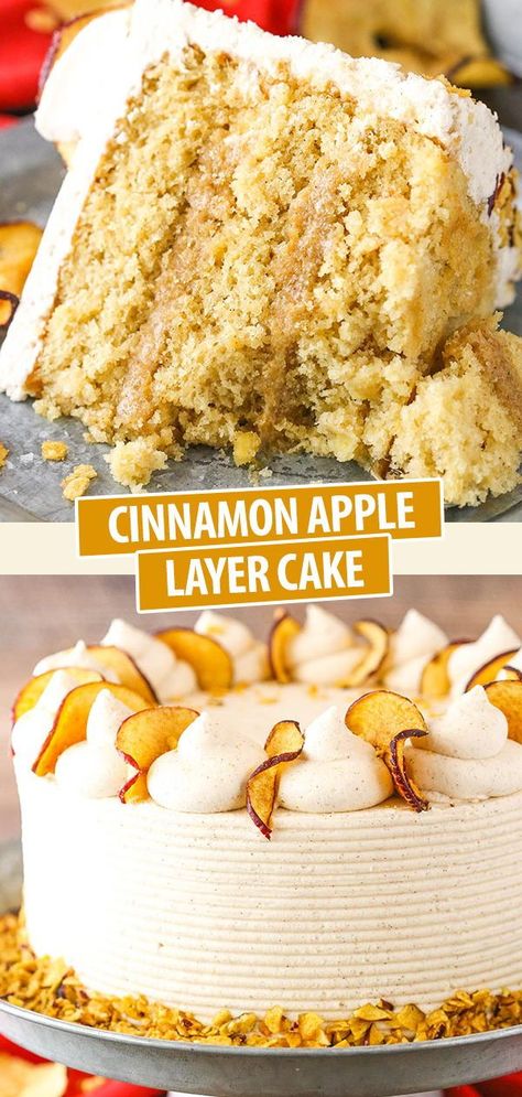 Apple Layer Cake, Apple Cinnamon Cake, Homemade Strawberry Sauce, Apples Cinnamon, Fall Cake, Layer Cake Recipes, Cinnamon Cake, Cake Easy, Fall Cakes