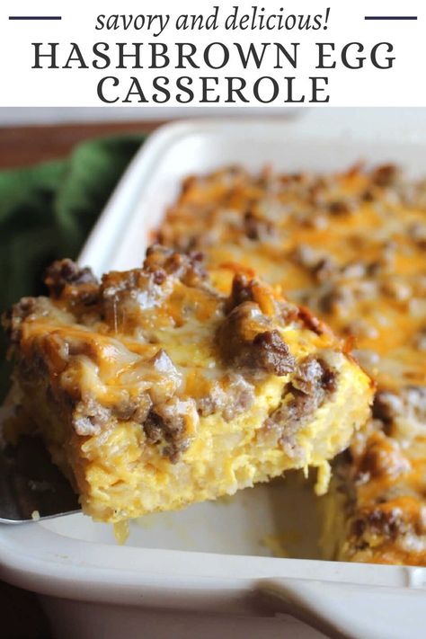 This yummy sausage hashbrown breakfast casserole is loaded with eggs and cheese. The best part is it starts with frozen hashbrowns to you don't have to remember to thaw them first. Egg Bake With Frozen Hashbrowns, Sausage Egg Cream Cheese Hashbrown Casserole Oven, Breakfast Egg Bakes With Hashbrowns, Breakfast Ideas With Shredded Hashbrowns, What To Make With Frozen Hashbrowns, Breakfast Casserole With Frozen Hashbrowns, Frozen Hashbrown Casserole, Sausage Egg Hashbrown Casserole, Hashbrown Scramble