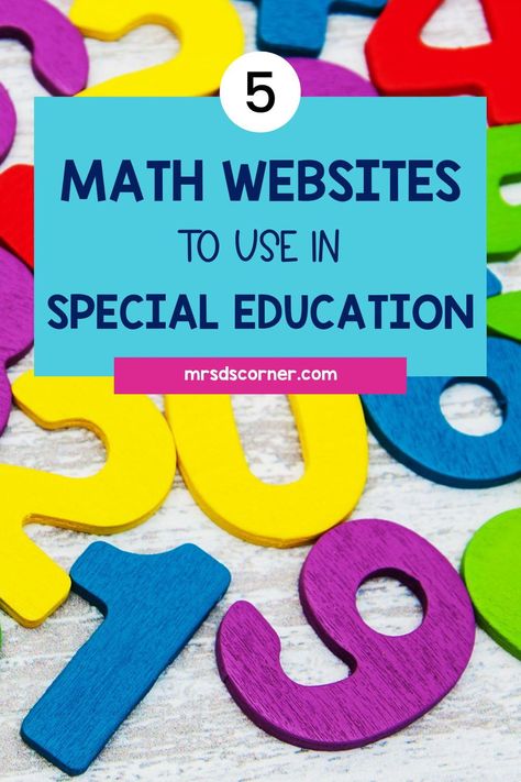 Sometimes as a special ed teacher it's necessary to find websites or apps to supplement and support your curriculum. As you check out these math resources take your individual students' needs and academic levels in to consideration. Curriculum is never one-size fits all in special education so it important to find resources that work for your individual students. Here are 5 great math websites to incorporate in your classroom for special education students. Technology In Special Education, Math For Special Needs Students, Special Education Math Elementary, Math Curriculum For Special Education, Math Centers Special Education, Special Ed Math, Functional Math Special Education, Math Special Education, Special Needs Education