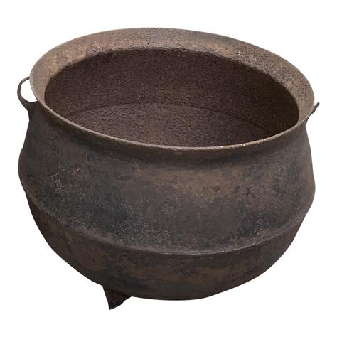 Antique Cast Iron Cauldron Cast Iron Cauldron, Iron Cauldron, Cast Iron Decor, Campfire Grill, Lye Soap, Kitchen Wares, Outdoor Oven, Vintage Baking, Antique Stoneware