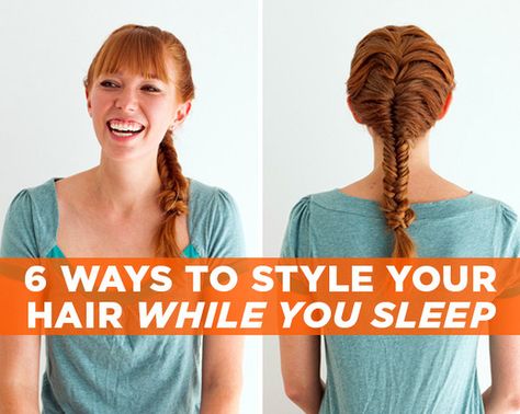 6 Ways to Style Your Hair While You Sleep - These give bed head a whole new meaning. Hairstyles For Bed Sleep Night, Wet Hair Overnight, Ways To Style Your Hair, Sleeping With Wet Hair, Sleep Hairstyles, Overnight Hairstyles, Overnight Curls, American Hairstyles, Beauty Hairstyles