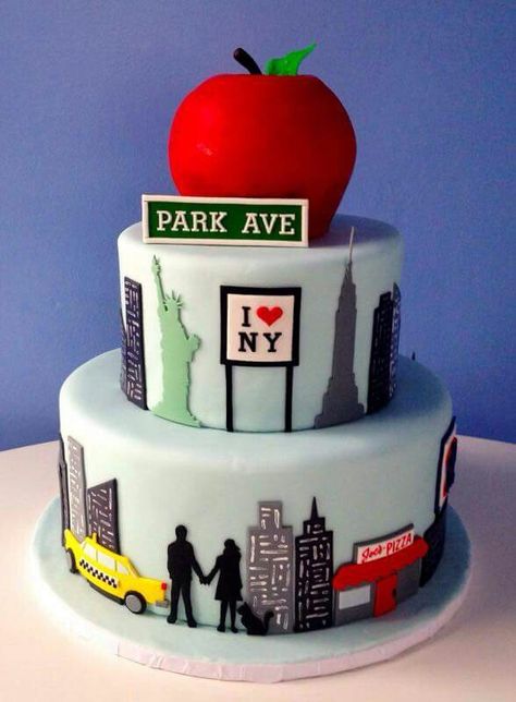 . Birthday Cake Nyc, Nyc Cake, New York Cake, Vegan Birthday, City Cake, Vegan Birthday Cake, Travel Cake, Special Occasion Cakes, Heart Cake