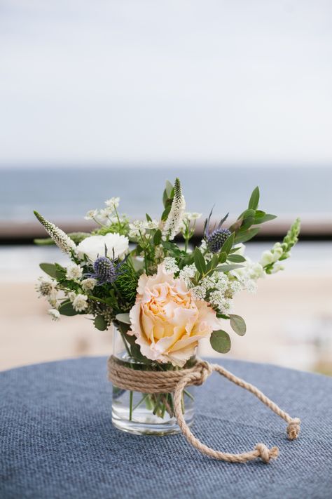 Rose and thistle wedding flowers: Photography: Levi Stolove - http://levistolovephotography.com/ Thistle Wedding Flowers, Beach Wedding Decorations Reception, Beach Wedding Centerpieces, Beach Flowers, Beach Wedding Flowers, Luxury Vehicles, Unique Wedding Flowers, Wedding Floral Centerpieces, Reception Centerpieces