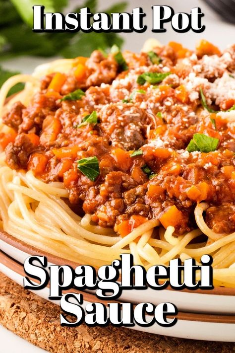 This Instant Pot Spaghetti Sauce is rich and delicious and will be your go-to sauce once you taste it. Instant Pot Spaghetti Sauce, Best Spaghetti Sauce, Instant Pot Spaghetti, Comfort Pasta, Homemade Beef Stew, Spaghetti Sauce Recipe, Healthy Weeknight Meals, Pizza Sauce Homemade, Instant Pot Dinner Recipes