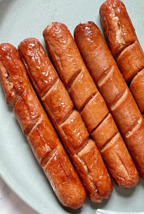 Air Fryer Hot Dogs, Grilled Hot Dogs, Fried Hot Dogs, Fried Sausage, Hot Dogs Recipes, Easy Air Fryer, Air Fryer Dinner Recipes, Air Fryer Recipes Easy, Looks Yummy