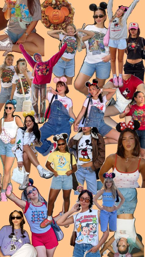 #disneyland #outfit #outfitinspo #disney #coolgirl #aesthetic #streetwear #disneyworld #fashion Disney Streetwear Outfits, Disneyland Aesthetic Outfit, Disney Outfit Inspo, Disney 90s, Y2k Disney, Disney Pics, Disneyland Outfits, Disney Outfit, Aesthetic Streetwear