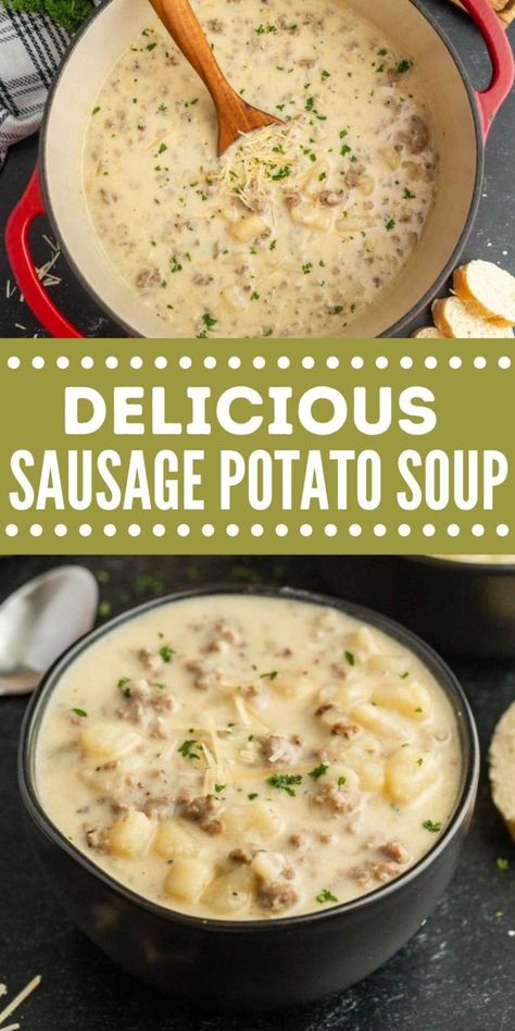 Ground Sausage Recipes, Sausage Potato Soup, Sausage Crockpot, Sausage Recipes For Dinner, Sausage Soup Recipes, Sausage Potato, Eating On A Dime, Sausage Dinner, Potato Soup Easy