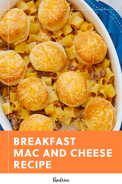 Breakfast Mac and Cheese #purewow #breakfast #brunch #recipe #food #cheese #cooking #pasta Breakfast Mac And Cheese, Breakfast Pasta Recipes, Breakfast Risotto, Brunch Pasta, Butter Coffee Cake, Recipes For Large Groups, Pasta Breakfast, Breakfast Pasta, Brunch Ideas For A Crowd