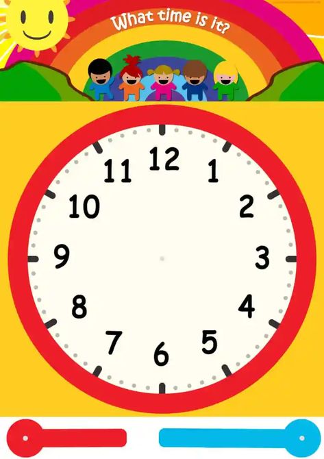 FREE Time flashcards and cut-out clock! Clock Printable For Kids, Clock For Kids Teaching, Clock Templates, Time Wheel, Numbers Preschool Printables, Clock Printable, Preschool Charts, Paper Clock, Clock Template