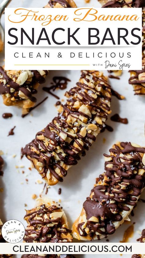 Frozen Banana Snack Bars, Frozen Peanut Butter Banana Split Cups, Banana Meal Prep, Frozen Banana Bark, No Bake Desserts Healthy, Frozen Snack Ideas, Healthy Snacks With Bananas, Banana Snack Ideas, Healthy Frozen Snacks