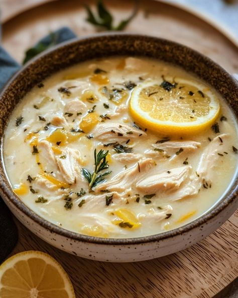 If you’re in the mood for something fresh, comforting, and oh-so-delicious, Greek Lemon Chicken Soup is the answer. This soup is a perfect combination of tender chicken, tangy lemon, and creamy broth that will warm you from the inside out. It’s the perfect dish to make when you want something nourishing yet light, and the lemon gives it that refreshing zing that makes each bite feel like a burst of sunshine. Whether you’re serving it for a cozy dinner or a quick lunch, this soup is a crowd-... Lemon Chicken Noodle Soup Recipe, Chicken Noodle Soup Lemon, Lemon Chicken Greek Soup, Lemon Chicken Quinoa Soup, Chicken Lemon Soup Recipes, Crockpot Lemon Chicken Soup, Greek Chicken Soup With Lemon, Lemon Pepper Chicken Soup, Greek Chicken Lemon Soup