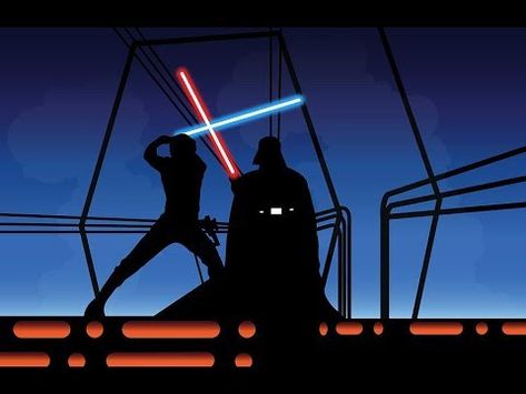 Bespin Duel Analyzed [Luke vs. Vader - The Empire Strikes Back] Luke Vs Vader, Darth Vader Wallpaper Iphone, Darth Vader Fan Art, Darth Vader Gif, Darth Vader Quotes, Darth Vader Comic, Darth Vader Face, Darth Vader Art, Darth Vader Wallpaper