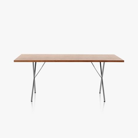 Nelson X-Leg Table by George Nelson for Herman Miller. Table Front View, Timeless Dining Table, George Nelson, Herman Miller, Work Table, Simple Beauty, Front View, Fine Dining, Dining Tables