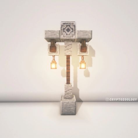 Minecraft Street Lamp, Minecraft Lamp Post, Lamp Post Design, Minecraft Exterior, Minecraft Lamp, Minecraft Building Blueprints, Minecraft Steampunk, Minecraft Garden, Minecraft Things