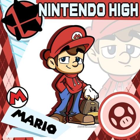 Nintendo High, Mario Smash, Short Temper, Mario Comics, Cartoon Characters As Humans, Mushroom Pizza, Super Mario Art, Nintendo Art, Super Mario Brothers