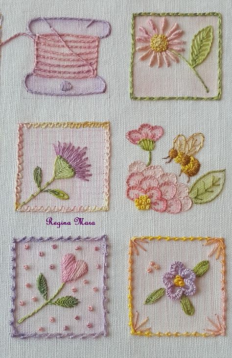 Brazilian Embroidery Stitches, Ideas Embroidery, Embroidery Sampler, Embroidery Christmas, Crochet Embroidery, Embroidery Stitches Tutorial, Embroidery Patterns Vintage, Pola Sulam, Brazilian Embroidery