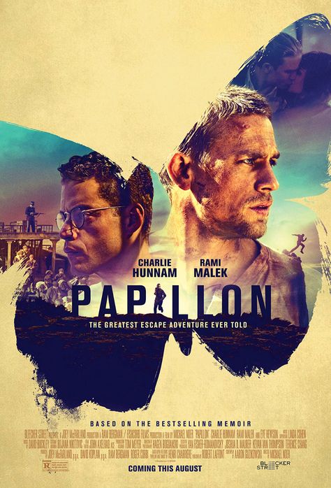 Papillon (2017) 1080x1592. Directed by Michael Noer. Papillon Movie, Tommy Flanagan, Full Mon, The Karate Kid, Zombie Land, Dustin Hoffman, Septième Art, Rami Malek, Tv Series Online