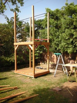 Pool Slide Diy, Yard Games For Adults, Fort Plans, Diy Playhouse Plans, Adult Tree House, Micro House Plans, Outdoor Forts, Garden Party Games, Backyard Play Spaces